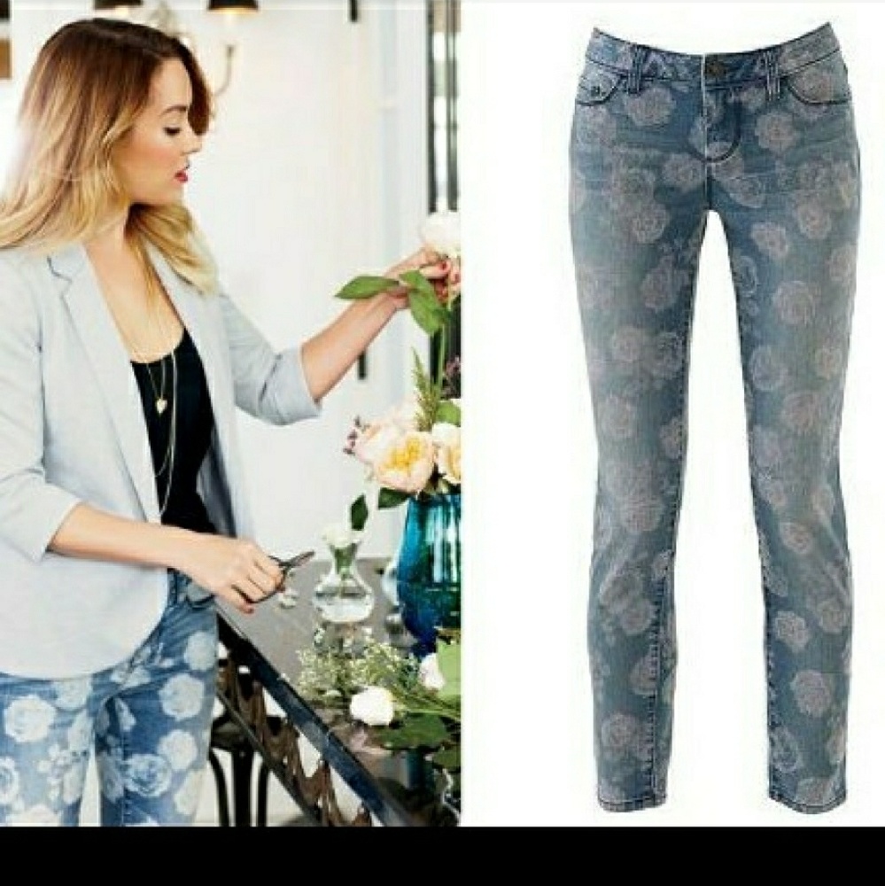 Lauren Conrad floral skinny jeans